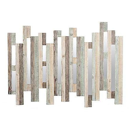 Well Liked Natural Wooden Planks Mirrored Wall Plaque (View 12 of 15)