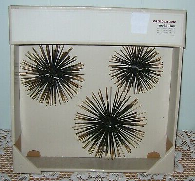 Well Liked Vtg – Retro – Sea Urchin/starburst Metal Table/wall Decor – Black/gold With Gold And White Metal Wall Art (View 2 of 15)