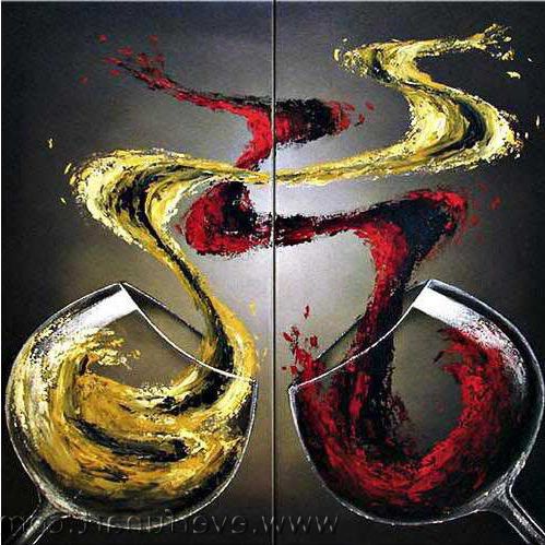 Wine Wall Art Intended For Best And Newest China Wall Art Wine Glasses Hand Painted Canvas Abstract Oil Painting (View 9 of 15)
