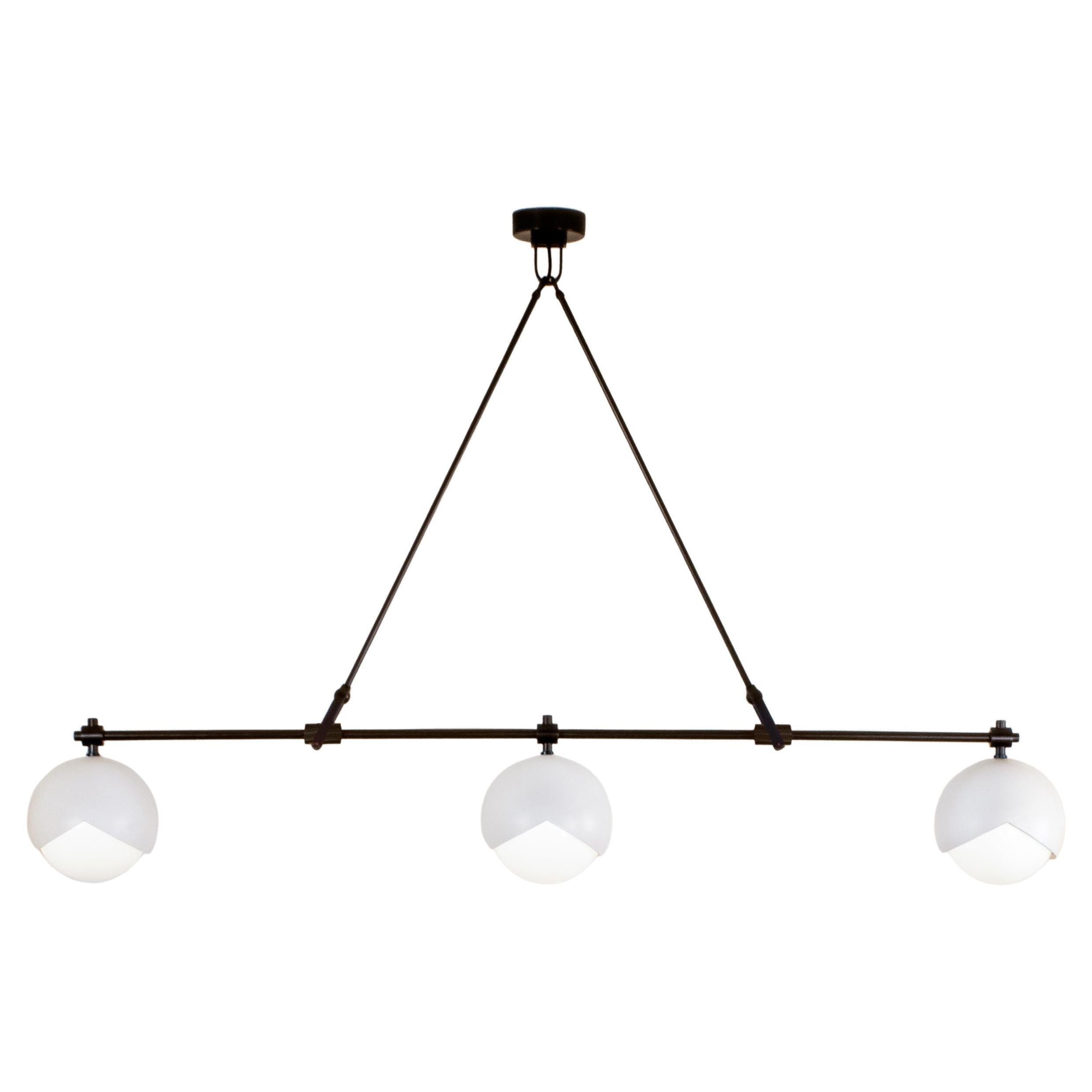 2019 Benedict Linear Chandelier In Matte White Powder Coat And Blackened Brass  For Sale At 1stdibs With White Powder Coat Chandeliers (View 9 of 15)
