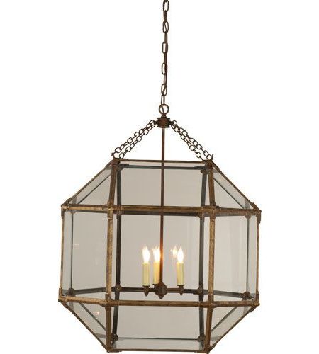 23 Inch Lantern Chandeliers Intended For Widely Used Visual Comfort Suzanne Kasler 3 Light Ceiling Lantern In Gilded Iron With  Wax Sk5010gi Cg (View 14 of 15)