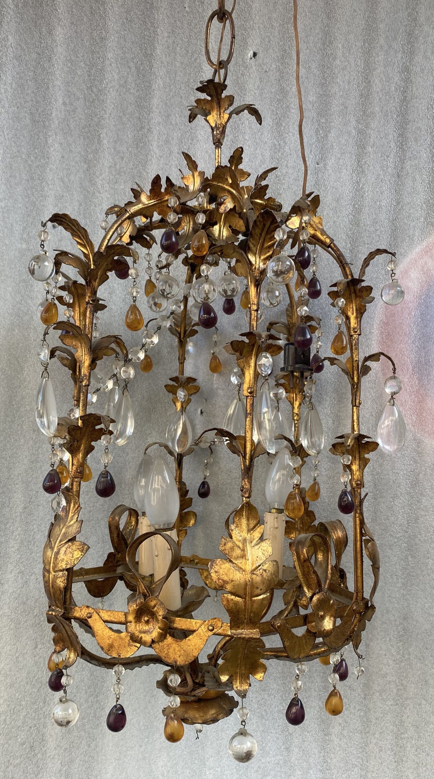 Abcpascal Antiquites With Trendy Gilded Gold Lantern Chandeliers (View 6 of 15)