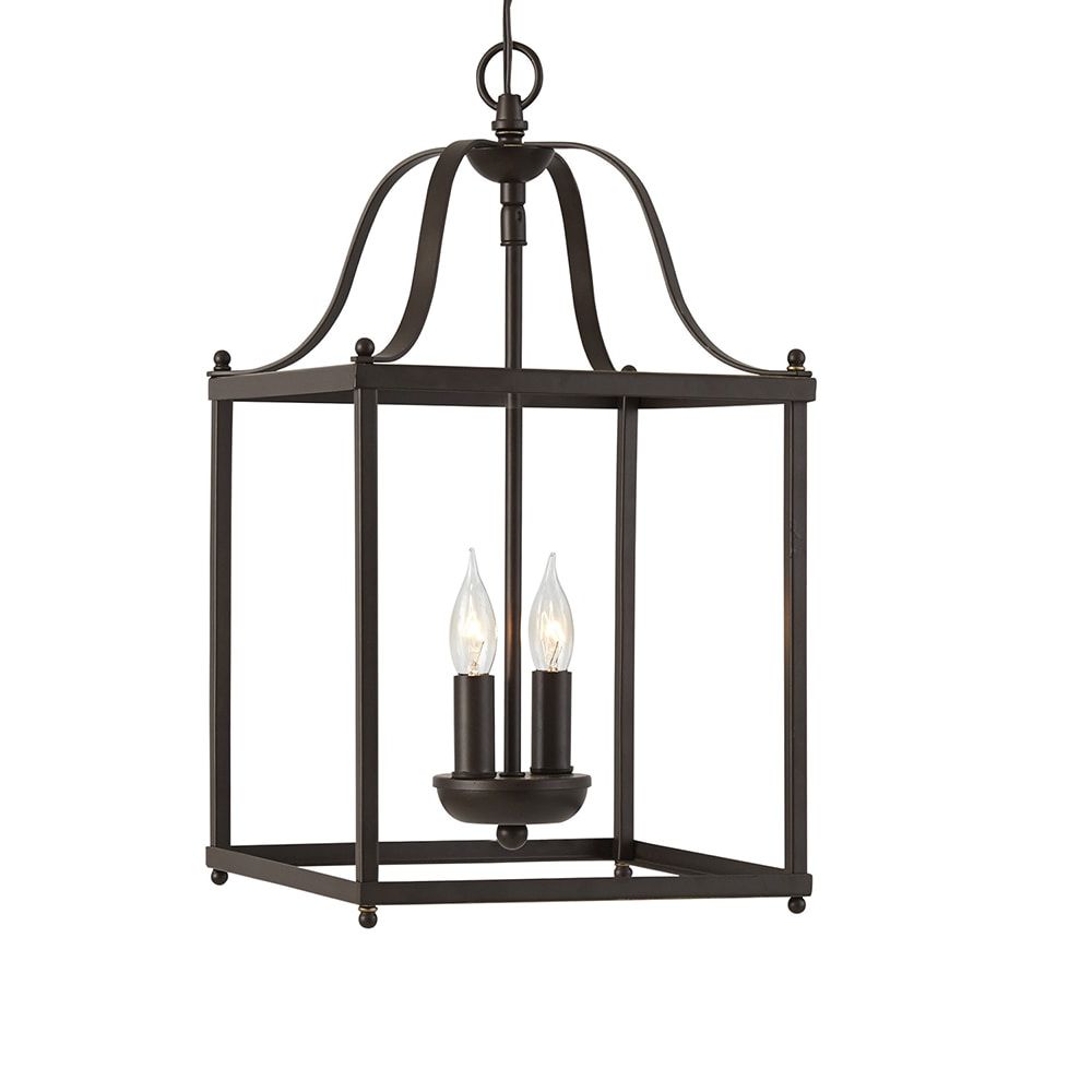 Allen + Roth Collinwick 2 Light Specialty Bronze French Country/cottage  Lantern Pendant Light At Lowes Within Well Known Cottage White Lantern Chandeliers (View 10 of 15)