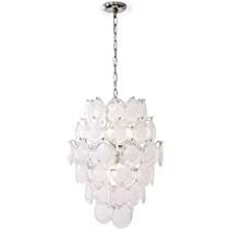 Amazon: Romantic Opal White Modern Glass Chandelier : Tools & Home  Improvement Within Most Recently Released Opal Glass Chandeliers (View 15 of 15)