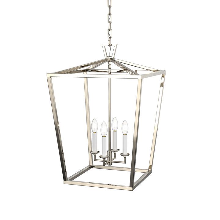 Anover Large Lantern Pendant, Polished  Nickel (View 1 of 15)