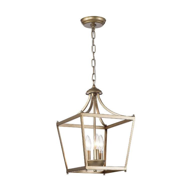 Antique Gold Lantern Chandeliers With Preferred Sunsus Gold 3 Light Lantern Pendant (View 12 of 15)