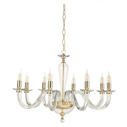Best And Newest Crystal Chandelier And Transparent Gold Glass Cic 193 Intended For Transparent Glass Chandeliers (View 12 of 15)