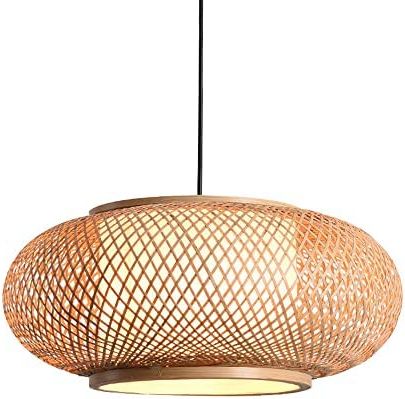Best And Newest Natural Rattan Lantern Chandeliers With Litfad Antique Lantern Pendant Lighting Rattan Single Light Weaving Natural  Wooden Ceiling Hanging Light Beige Bamboo Ceiling Fixture With Adjustable  Cord For Dining Room Living Room Restaurant – 16" – – Amazon (View 11 of 15)