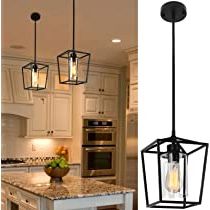Black Pendant Light Fixture 1 Light Farmhouse Lantern Pendant Light Iron  Cage Hanging Light With Clear Glass Shade For Kitchen Island Entryway  Dining Room Hallway Porch – – Amazon Intended For Current Lantern Chandeliers With Clear Glass (View 4 of 15)