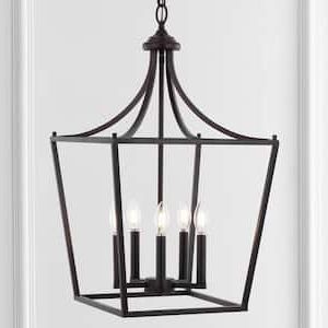 Blackened Iron Lantern Chandeliers Throughout Well Liked Black – Lantern – Chandeliers – Lighting – The Home Depot (View 10 of 15)