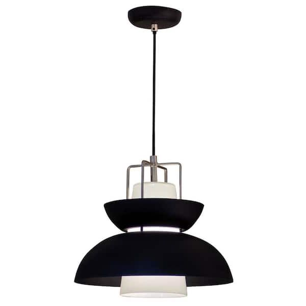 Century 1 Light Steel Sand Black Pendant With Frosted Glass Shade P17390bkb  – The Home Depot For Famous Sand Black Chandeliers (View 5 of 15)