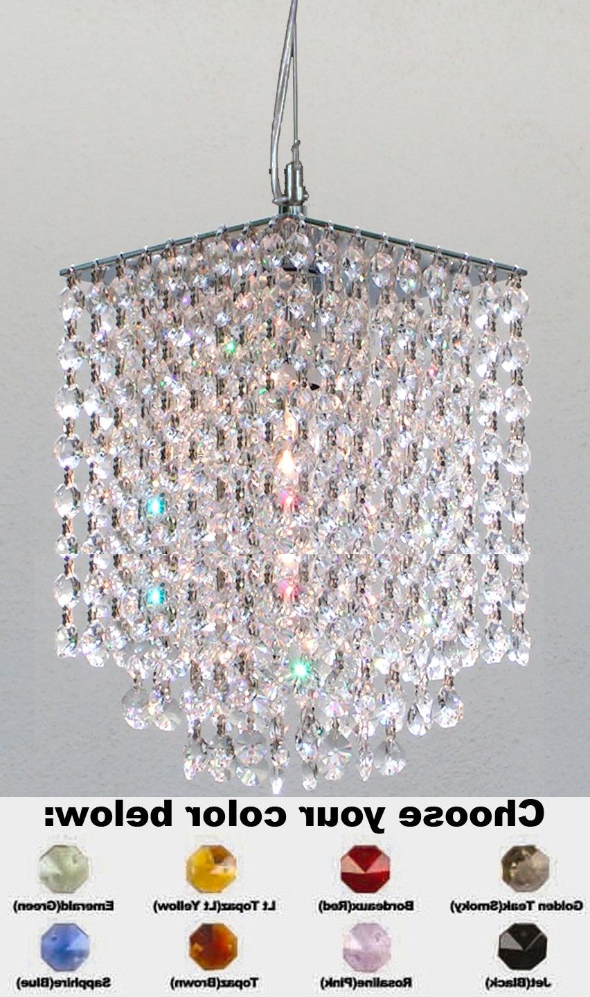 Chandelier To Hang In The Nursey  It's Customizable With Interior Crystal  Colors  Pink For A Girl And… (View 9 of 15)