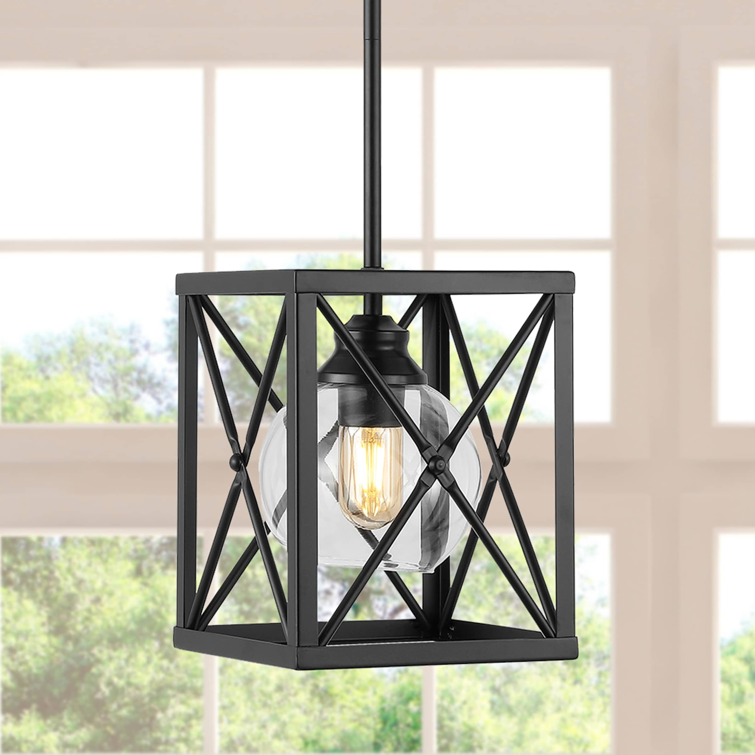 Clear Glass Shade Lantern Chandeliers Pertaining To Famous Jonathan Y Amara Industrial Rustic Oil Rubbed Bronze Farmhouse Clear Glass  Lantern Led Mini Pendant Light In The Pendant Lighting Department At  Lowes (View 8 of 15)