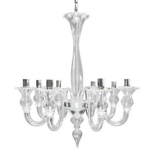 Contemporary Chandelier In Transparent Murano Glass And Chrome Finishes Regarding 2020 Transparent Glass Chandeliers (View 2 of 15)
