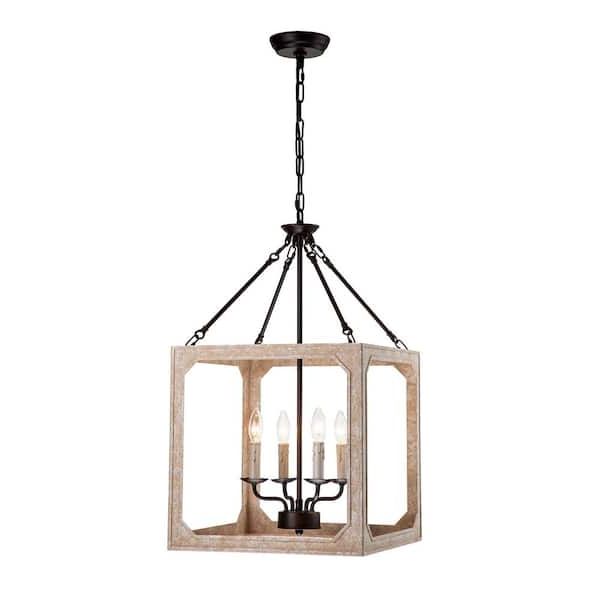 County French Iron Lantern Chandeliers Regarding Most Popular Edvivi Penelope French Country 4 Light Antique White And Rust Iron Finish  Farmhouse Lantern Chandelier Epl138wh – The Home Depot (View 8 of 15)