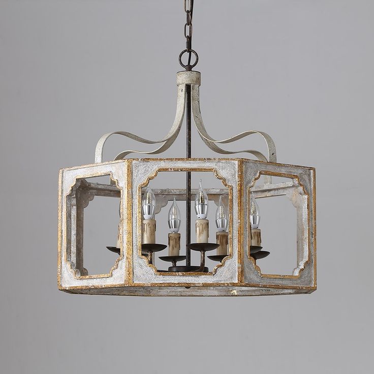 County French Iron Lantern Chandeliers With Well Liked Lightelk French 8 Light Lantern Chandelier Metal And Wood In Antique Gray &  Gold (View 7 of 15)