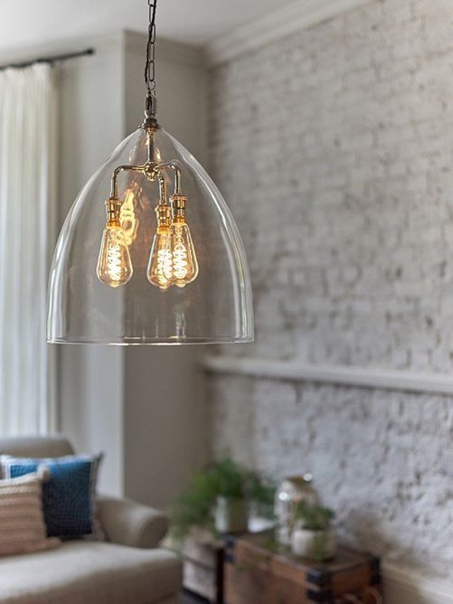 Current Clear Glass Pendant Ceiling Light – Xxl 3 Way Centre – Ledbury (industrial  Modern Designer Contemporary Retro Style) With Lantern Chandeliers With Clear Glass (View 11 of 15)