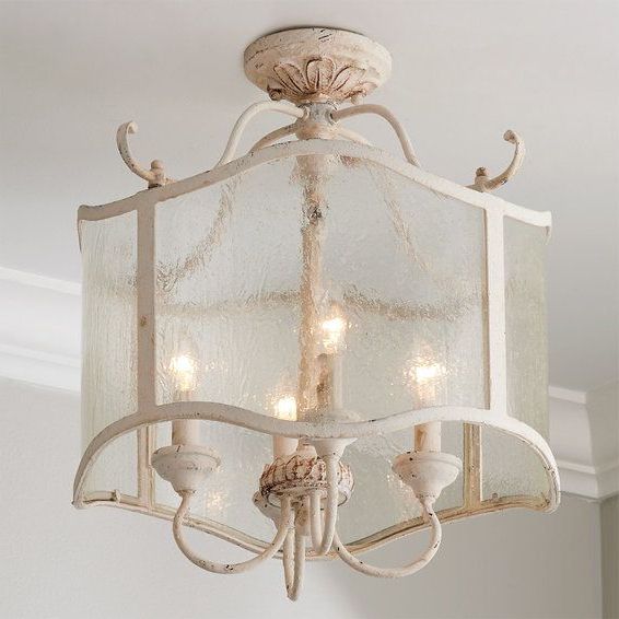 Current County French Iron Lantern Chandeliers Intended For French Cream Iron Dual Mount Lantern In  (View 2 of 15)