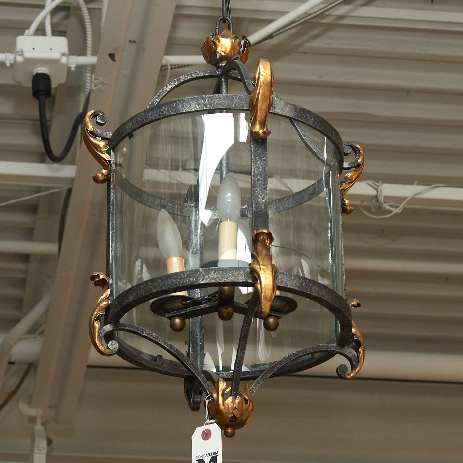 Current French Parcel Gilt Iron Lantern Chandelier (View 8 of 15)