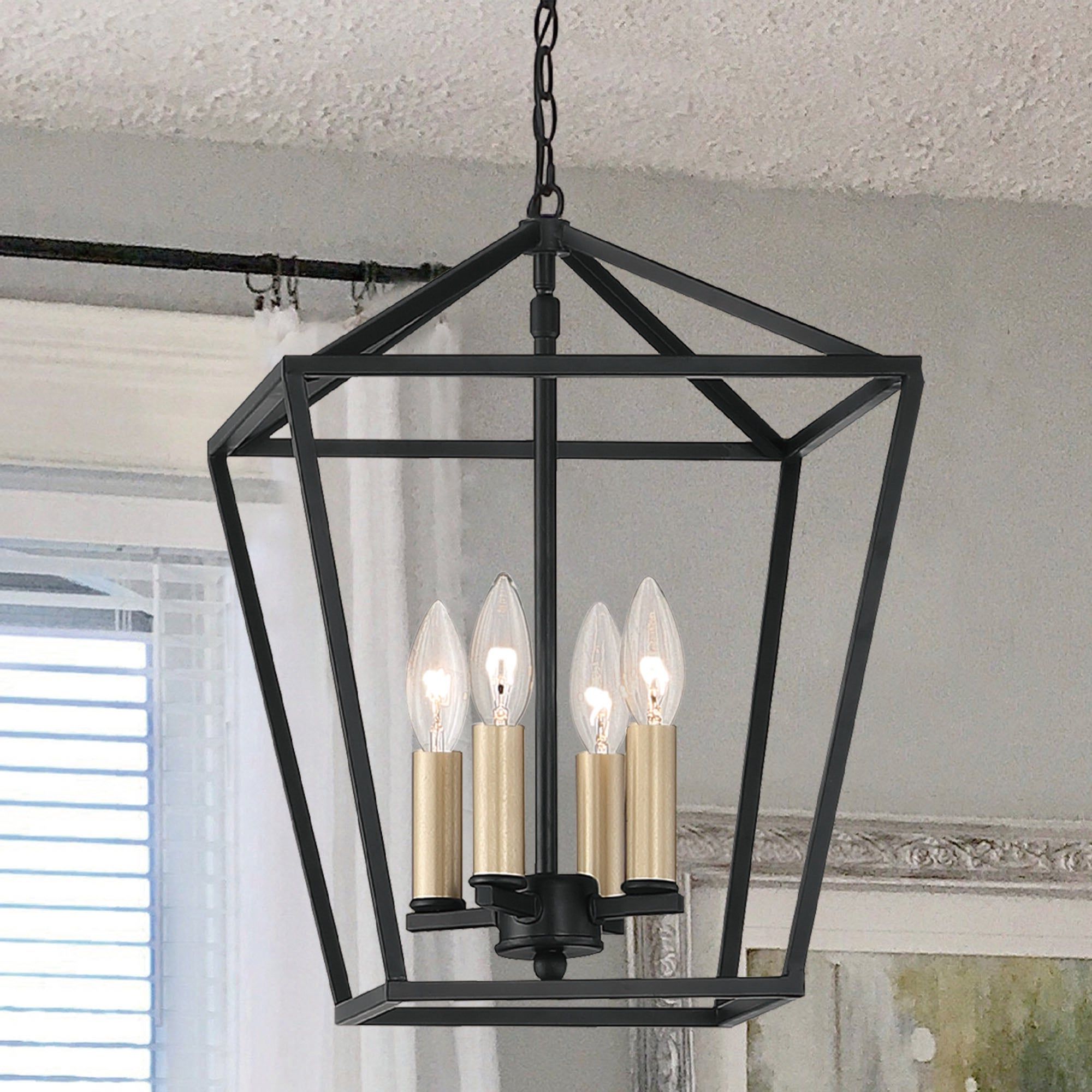 Distressed Black Lantern Chandeliers Pertaining To Most Recently Released The Gray Barn Highclere Farmhouse 4 Light Antique Black Lantern Chandelier  – 11.81"x17"x (View 1 of 15)