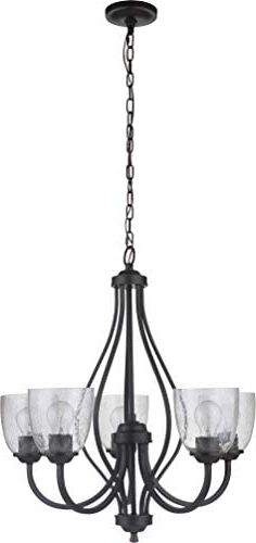 Famous Seeded Clear Glass Chandeliers In Craftmade 49925 Esp Serene Clear Seeded Glass Chandelier, 5 Light 300  Watts, Espresso – – Amazon (View 8 of 15)