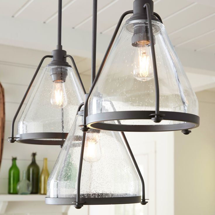 Farmhouse Glass Pendants With Antique Bronze Finish Complete Dining Room  Design (View 14 of 15)