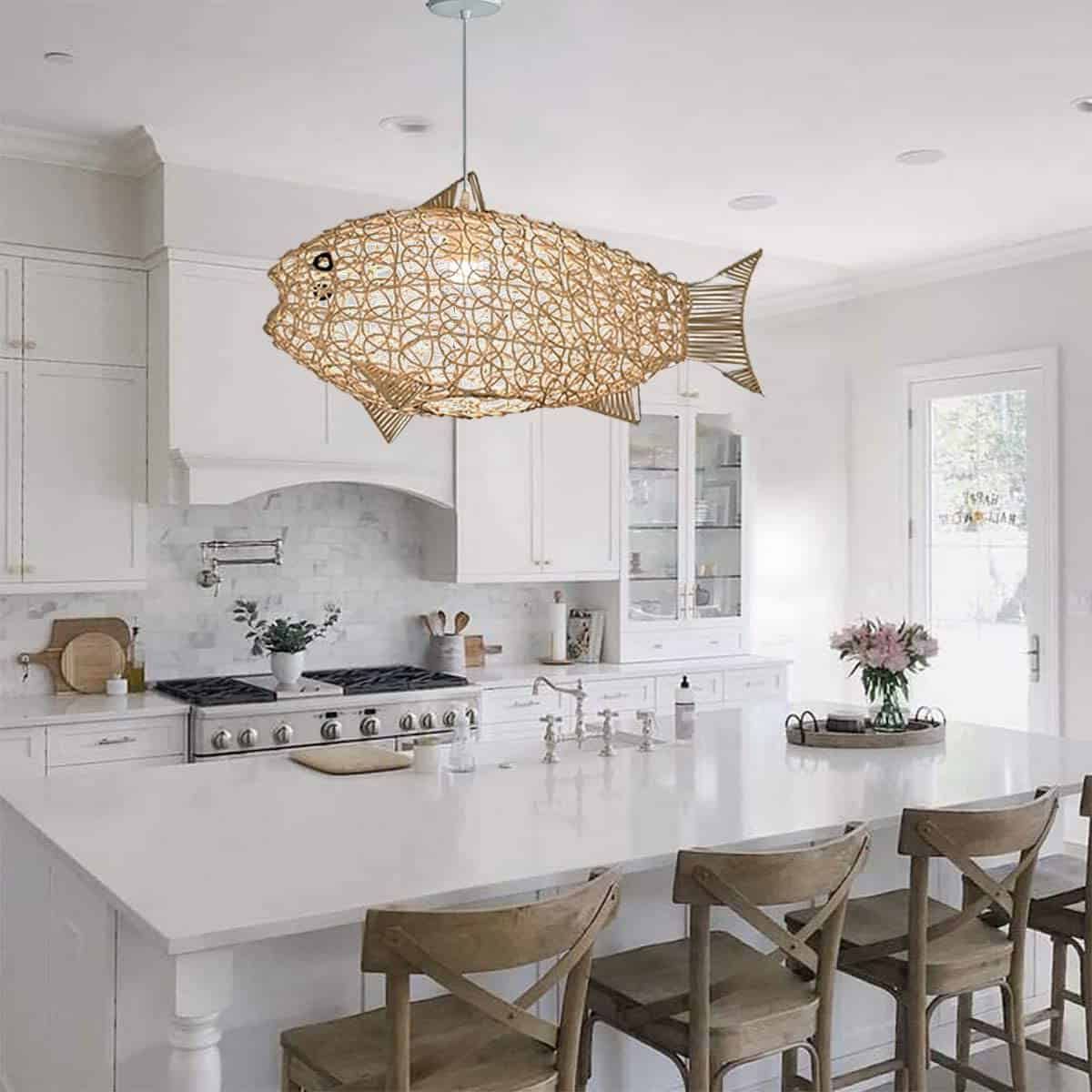 Favorite 9+ Rattan Light Fixtures For A Breezy Coastal Look – Beachy Lighting With Natural Rattan Lantern Chandeliers (View 9 of 15)