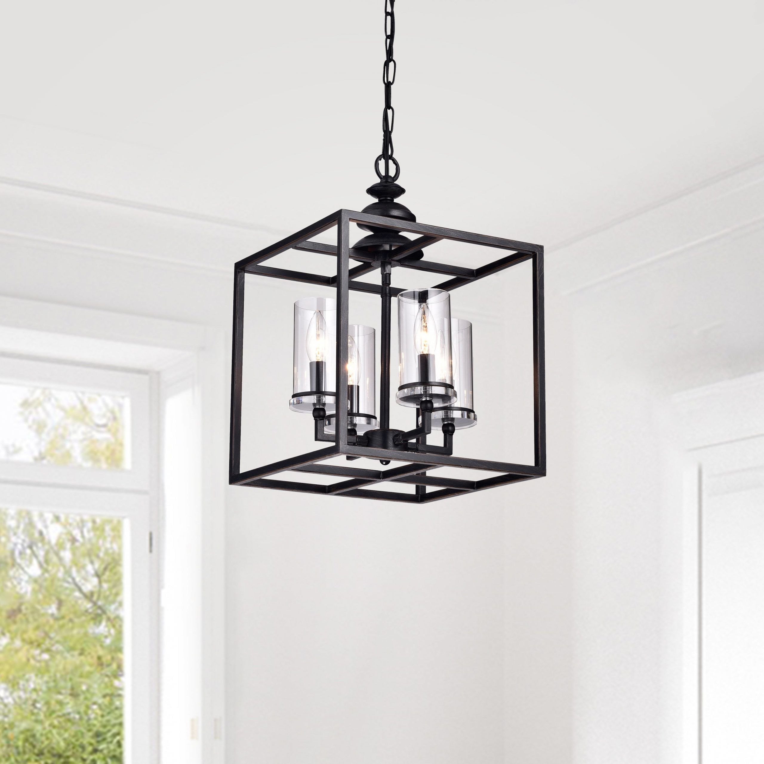 Four Light Lantern Chandeliers Throughout Fashionable Galena 4 Light Lantern Square Pendant – On Sale – Overstock –  (View 12 of 15)