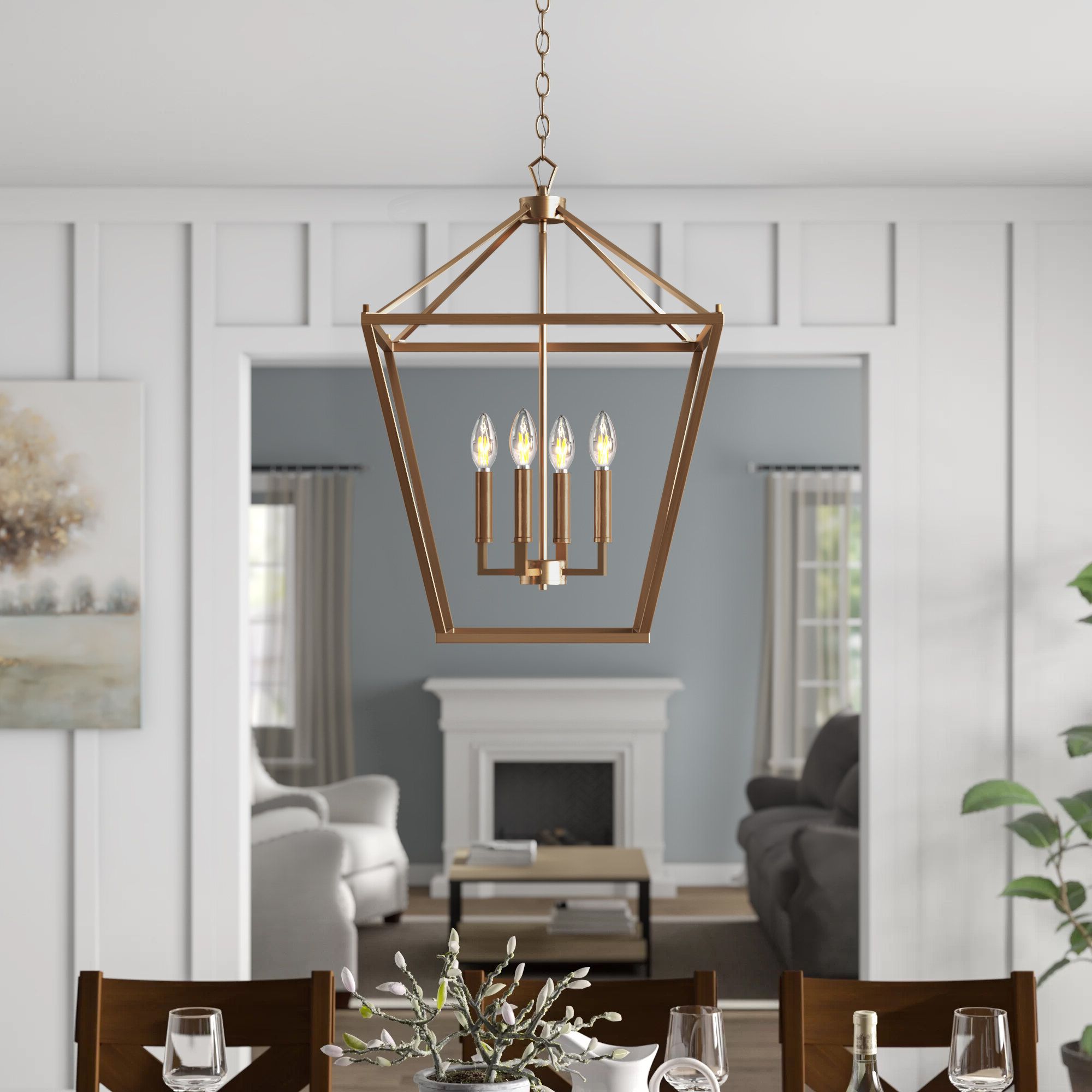 Four Light Lantern Chandeliers With Regard To Newest Gracie Oaks Joree 4 – Light Lantern Chandelier & Reviews (View 3 of 15)