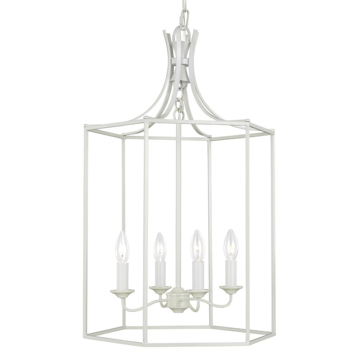 Generation Lighting Ac1014gcm Gloss Cream Bantry House 4 Light 17" Wide  Chandelier – Lightingshowplace For Widely Used Gloss Cream Lantern Chandeliers (View 2 of 15)