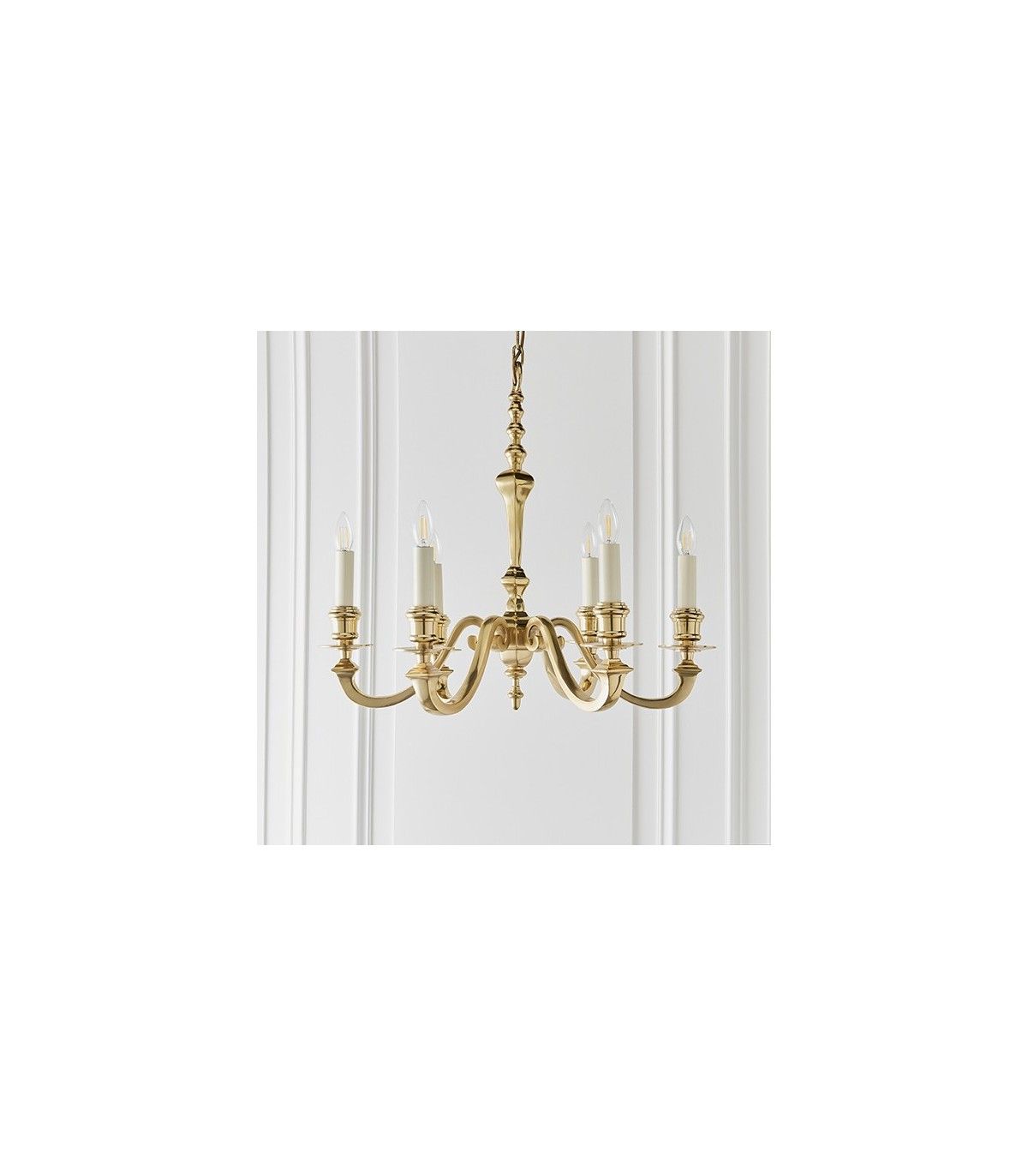 Gloss Cream Chandeliers For Most Recently Released Interiors Fenbridge 6 Light Multi Arm Lamp Chandelier Solid Brass, Gloss  Cream Paint (View 7 of 15)