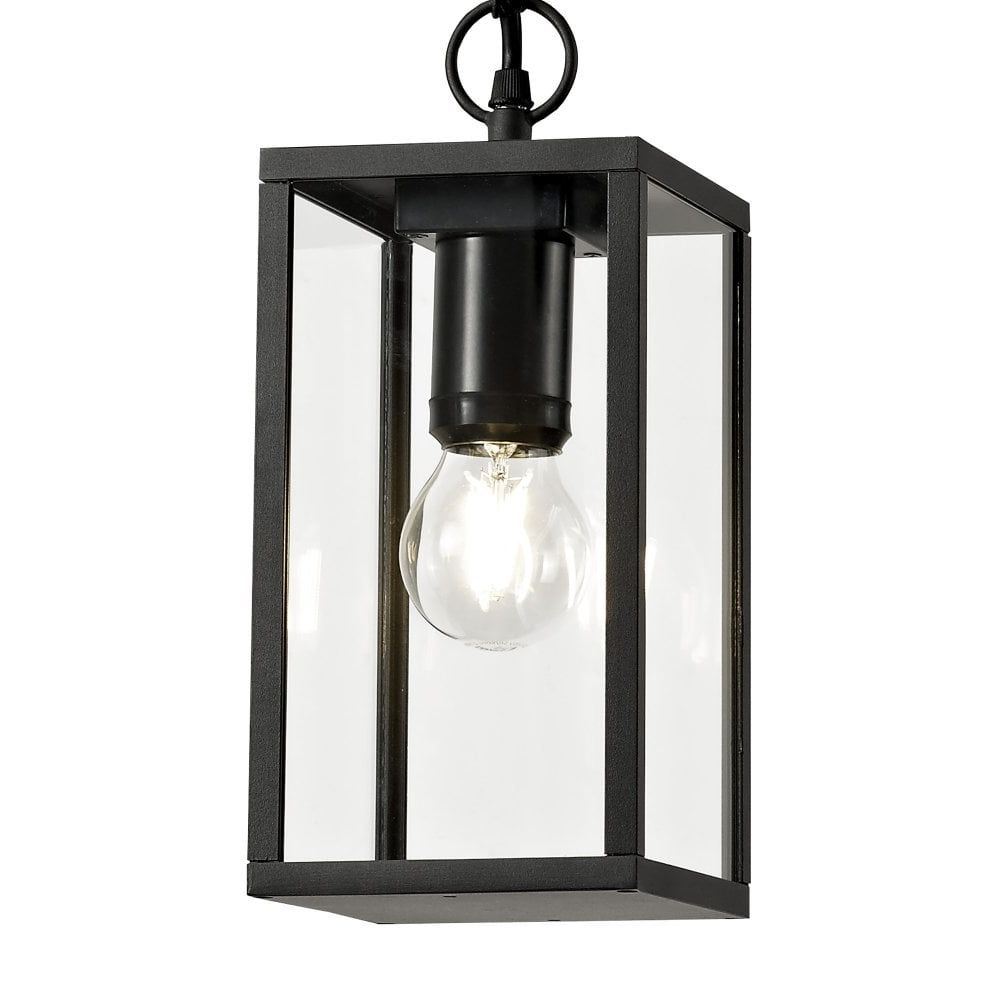 Graphite Lantern Chandeliers Within Best And Newest Graphite Black Modern Classic Outdoor Hanging Lantern (View 3 of 15)