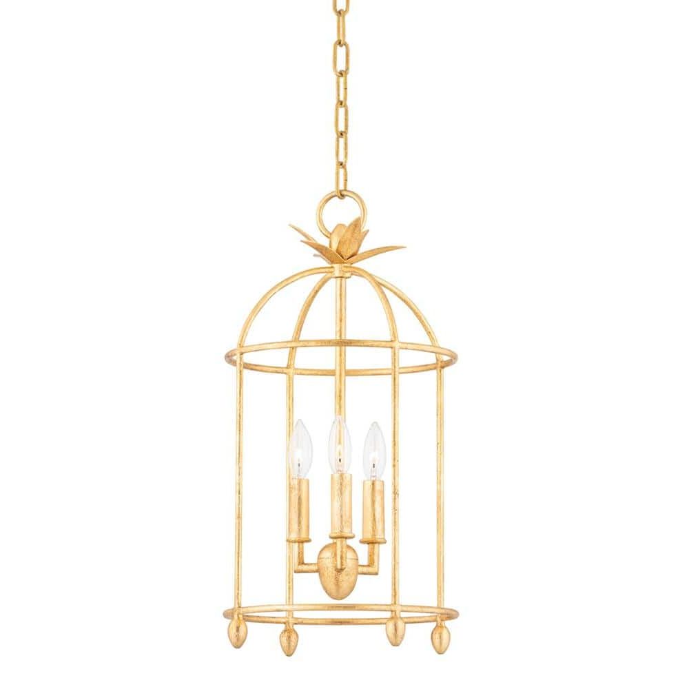 Have A Question About Troy Lighting Brooks 3 Light Vintage Gold Leaf  Lantern Pendant Light? – Pg 1 – The Home Depot Inside 2020 Gold Leaf Lantern Chandeliers (View 8 of 15)