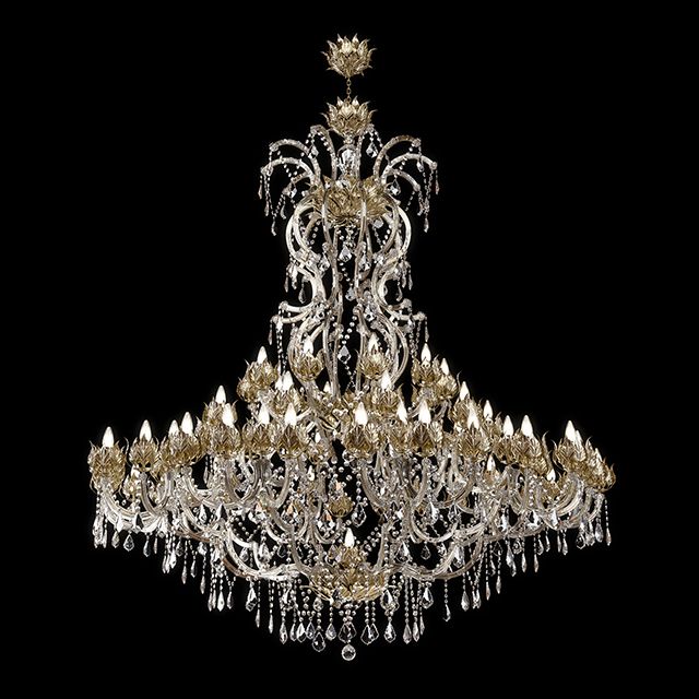 Italian Crystal Chandeliers Regarding Popular Crystal And Murano Glass Chandelier Maria Theresa Style – Spiga Collection (View 7 of 15)