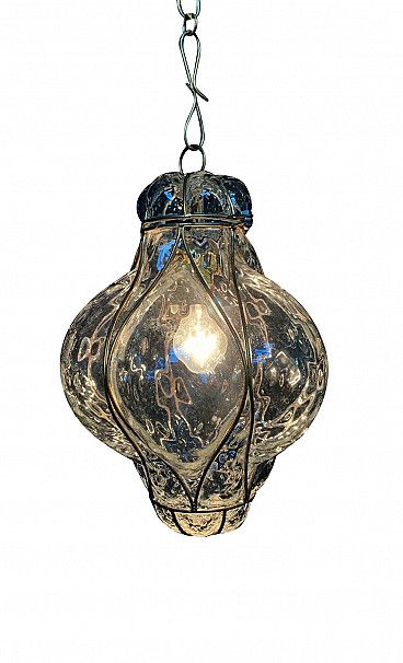 Lantern Chandelier In Murano Glass And Gilded Iron, 60s (View 5 of 15)