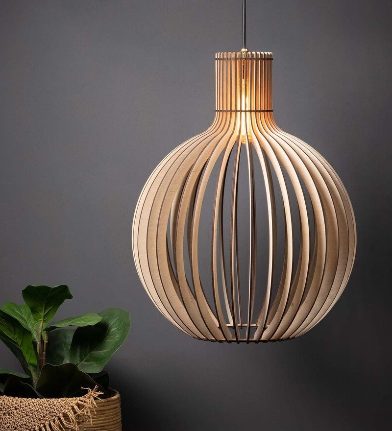 Latest Buy Bongo Ceiling Birch Wood Lampthink Artly Online – Globe Hanging  Lights – Ceiling Lights – Lamps And Lighting – Pepperfry Product Inside Birchwood Lantern Chandeliers (View 8 of 15)
