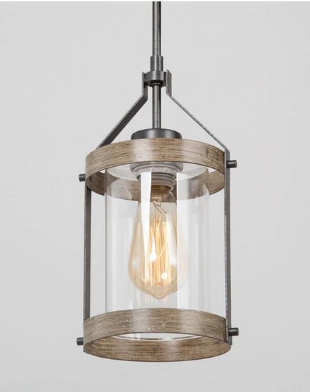 Lnc Home Rustic Lantern Mini Pendant, Light Grey A (View 14 of 15)