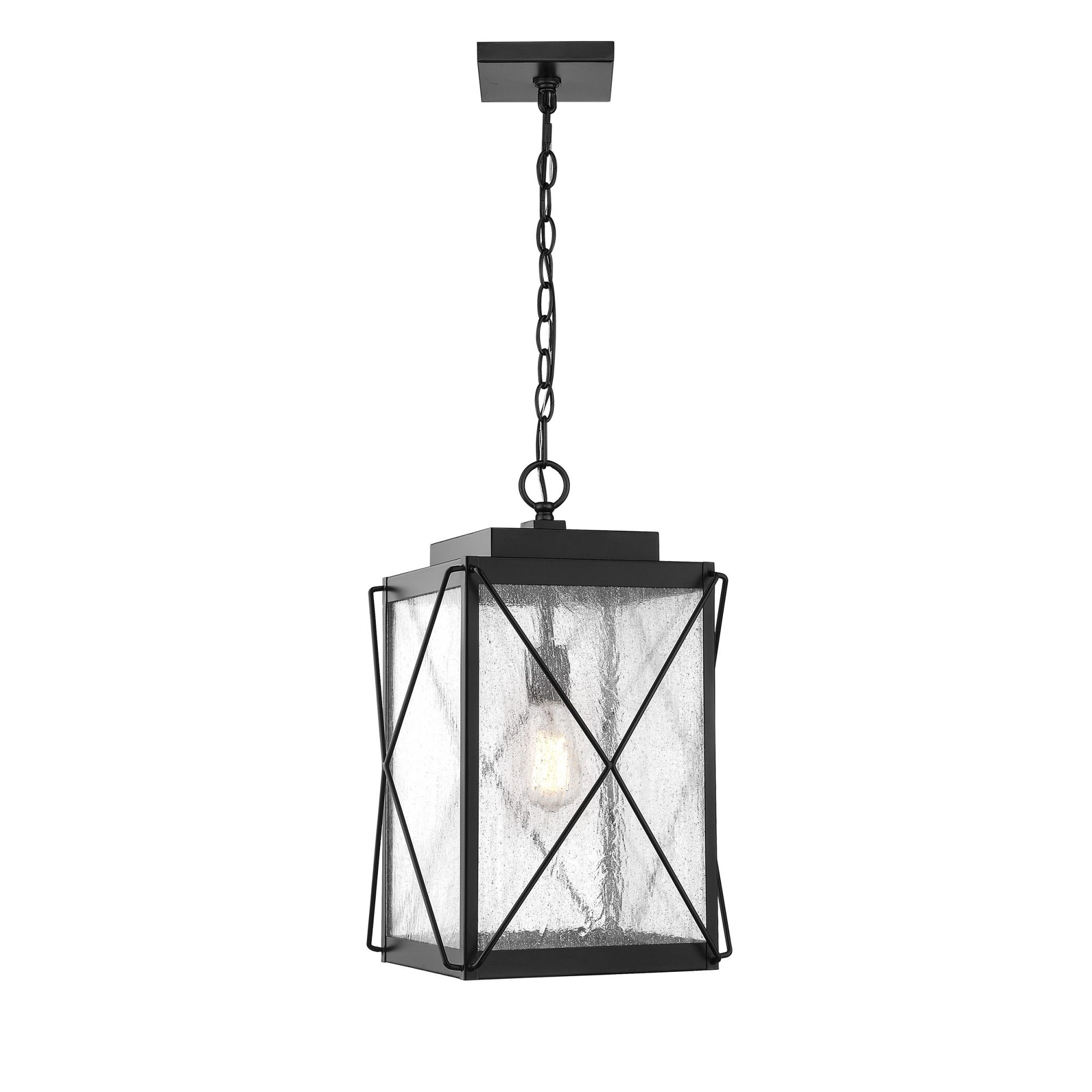 Millennium Lighting Outdoor Hanging Lantern, Powder Coat Black – Walmart Regarding Fashionable Black Powder Coat Lantern Chandeliers (View 4 of 15)