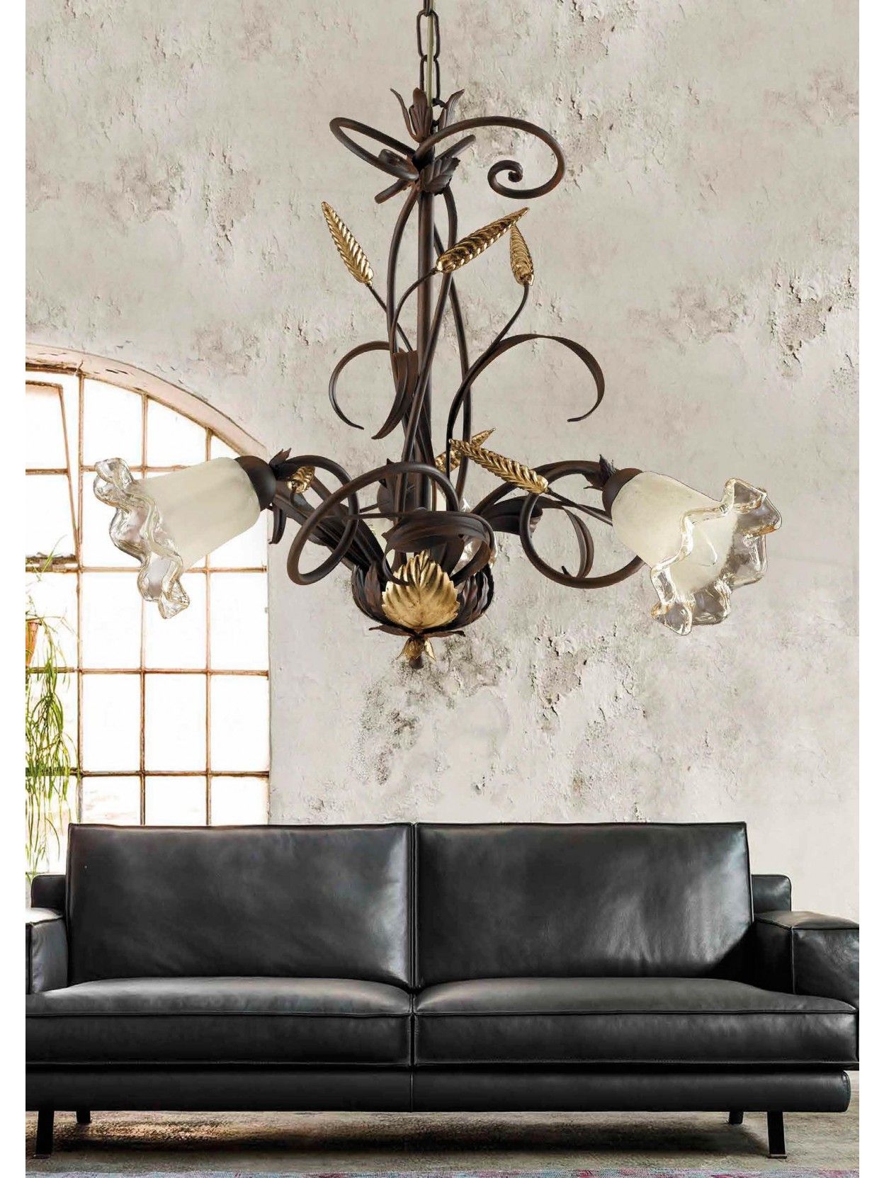 Most Current Classic Chandelier In Rust Gold Wrought Iron 3 Lights Ls 119/3 Intended For Rusty Gold Chandeliers (View 3 of 15)