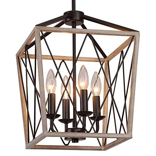 Most Popular Forged Iron Lantern Chandeliers Pertaining To Amazon: Q&s Rustic Farmhouse Chandelier Light Fixtures,orb+oak White  Vintage 4 Lights Metal Lantern Pendant Hanging Ceiling Light Fixture For  Kitchen Island Dining Room Entryway Stairway Foyer Ul Listed : Home &  Kitchen (View 15 of 15)