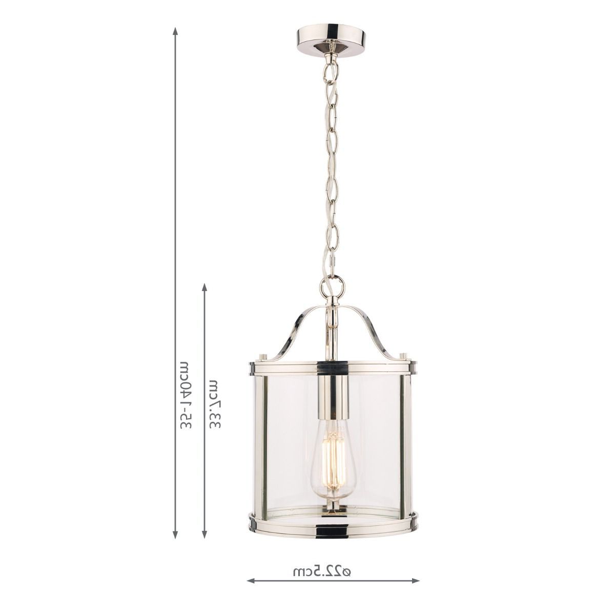 Most Popular One Light Lantern Chandeliers Intended For Laura Ashley Harrington Polished Nickel 1 Light Lantern Ceiling Light (View 14 of 15)