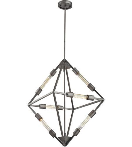 Most Popular Weathered Zinc Chandeliers For Elk 66894/6 Laboratory 6 Light 20 Inch Weathered Zinc Chandelier Ceiling  Light (View 9 of 15)
