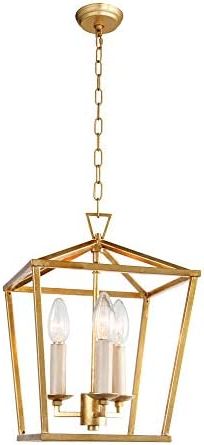 Most Recently Released Amazon: Aa Warehousing 3 Light Lantern Chandelier In Gold Finish, Model  Number: Lz01 3gf : Health & Household With Regard To Gild Three Light Lantern Chandeliers (View 1 of 15)