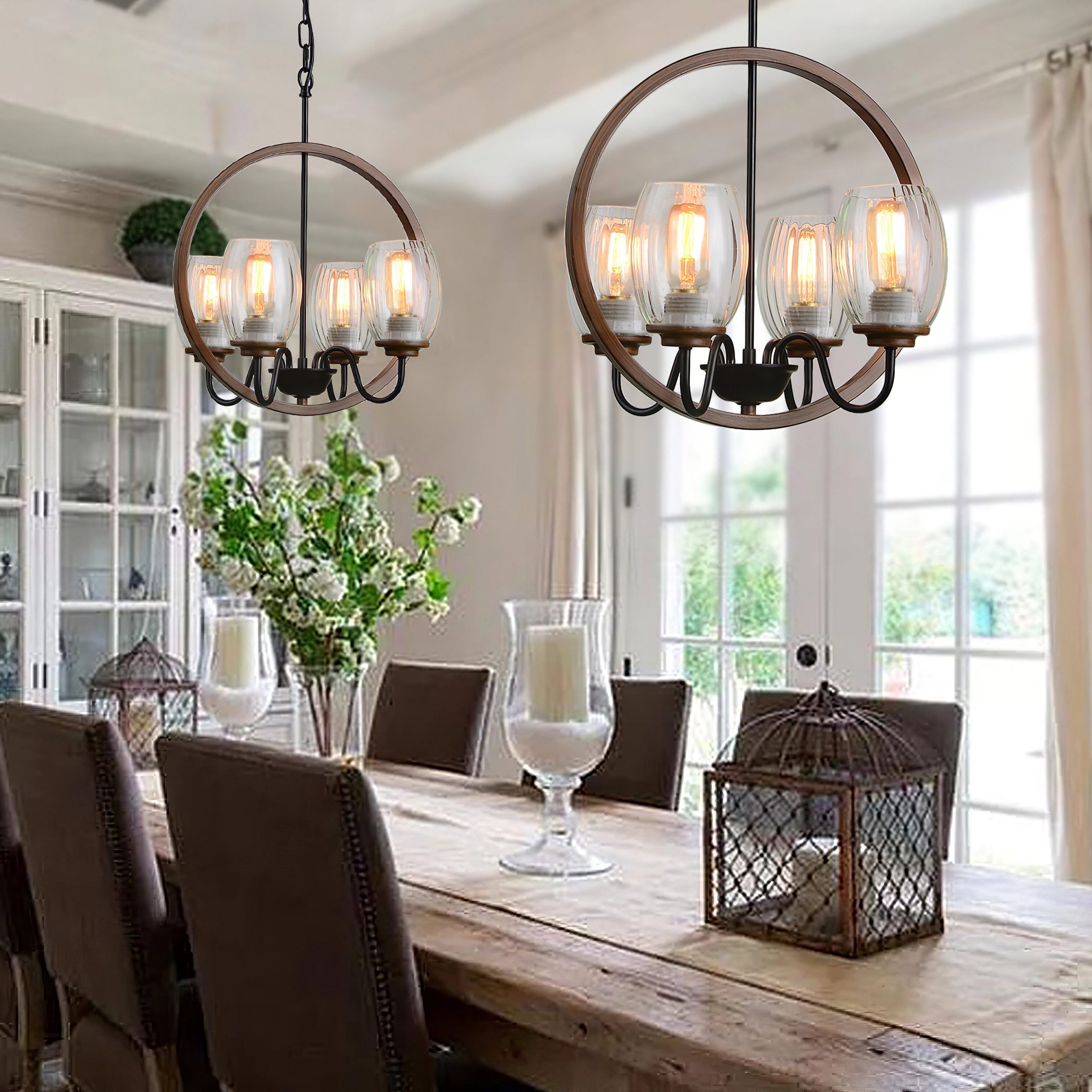 Most Recently Released Breakwater Bay Fairlea Industrial Metal Lantern Chandelier Island Light Pendant  Lighting Kitchen Island Fixture Elegant Style Hanging Ceiling Light For  Bedroom Dinning Room Loft Foyer With 4 Glass Shades (View 9 of 15)