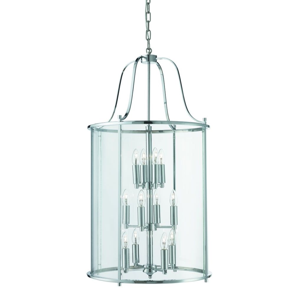 Most Recently Released Searchlight Lighting 30612 12cc Victorian Lantern 12 Light Ceiling Pendant  In Polished Chrome Finish With Clear Glass Panels N15934 – Indoor Lighting  From Castlegate Lights Uk Pertaining To 12 Light Lantern Chandeliers (View 9 of 15)