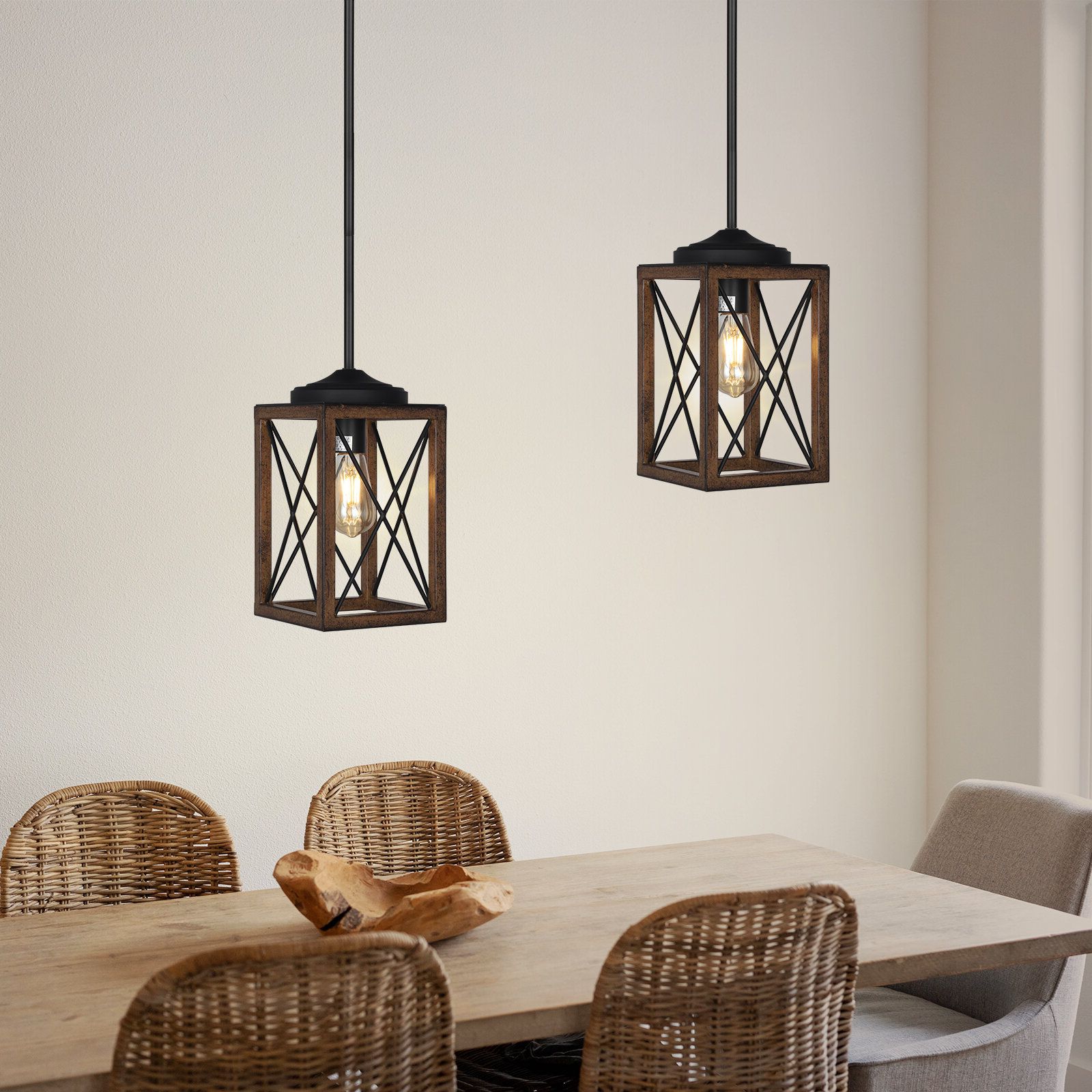 Most Up To Date Two Light Lantern Chandeliers For Gracie Oaks Euanson 2 – Light Lantern Square / Rectangle Pendant & Reviews (View 1 of 15)