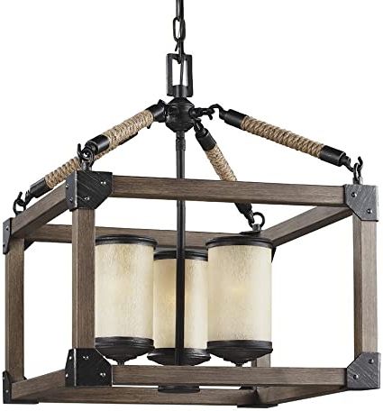 Newest Creme Parchment Glass Chandeliers With Sea Gull Lighting 3113303en3 846 Dunning Three Light Chandelier With Creme  Parchment Glass Shades, Stardust Finish, Chandeliers – Amazon Canada (View 6 of 15)