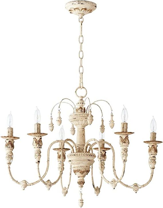 Newest Persian White Chandeliers Pertaining To Quorum 6316 6 70 Salento 25" 6 Light Chandelier In Persian White,  Chandeliers – Amazon Canada (View 4 of 15)