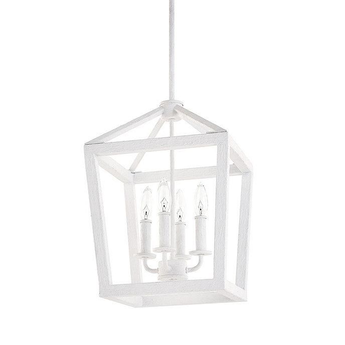 Oliver Farmhouse White 4 Light Lantern Pendant With Favorite Textured Nickel Lantern Chandeliers (View 12 of 15)