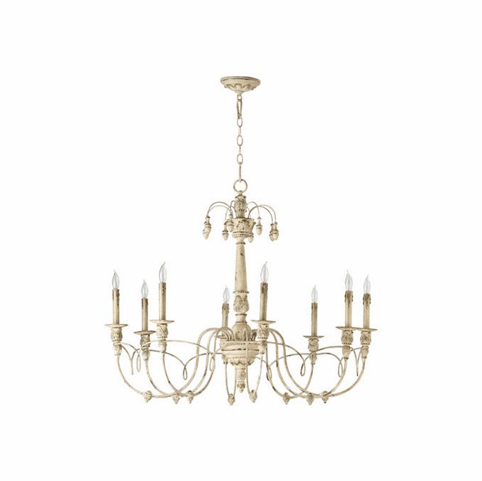 Persian White Chandeliers In Most Popular Quorum 6106 8 70 Salento Persian White Hanging Chandelier – Qrm 6106 8  (View 11 of 15)